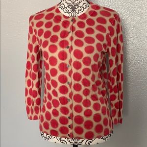 Loft Polka Dot Buttoned Cardigan Sweater Medium